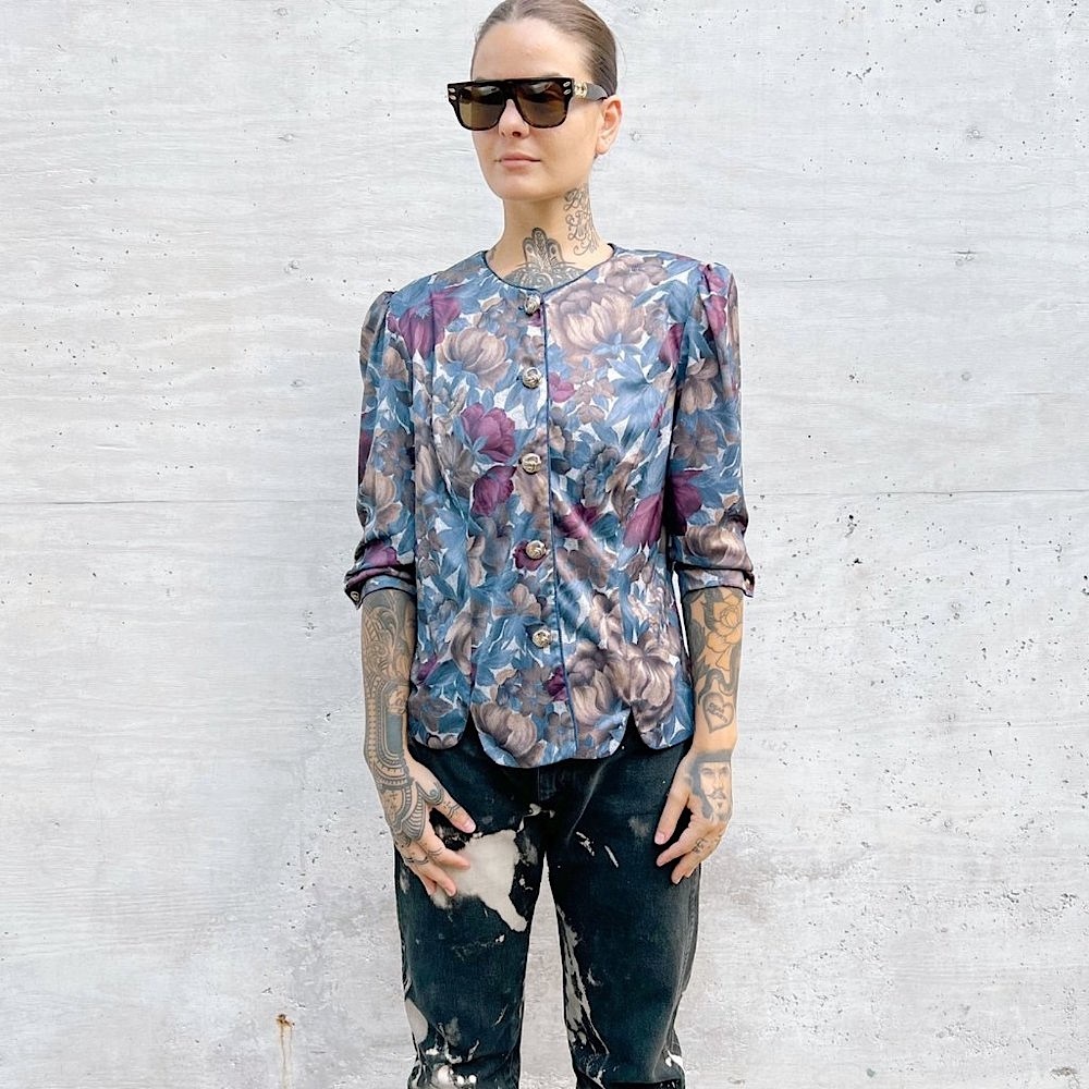 Whirlaway Frocks 1980's Vintage Blouse Button Down
